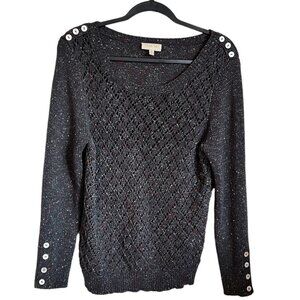 Modcloth Eyelet Sweater with Button Detail - Size XL